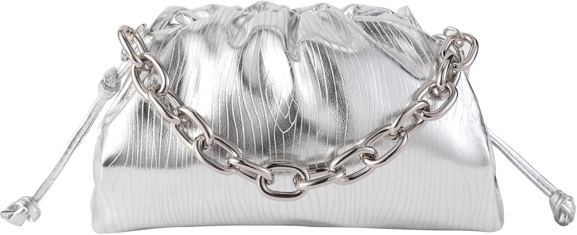 Women Dumpling Crossbody Bag Cloud Evening Bag Sparkly Clutch Purses Drawstring Strap Ruched Shou... | Amazon (US)