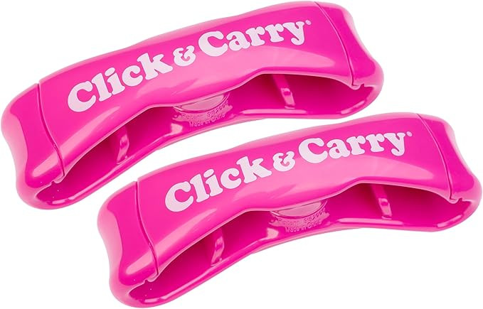 Click & Carry Grocery Bag Carrier, 2 Pack, Fuchsia - As seen on Shark Tank, Soft Cushion Grip, Ha... | Amazon (US)