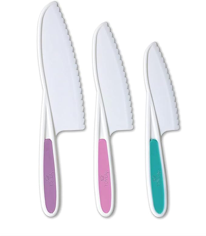 Tovla Jr. Knives for Kids 3-Piece Kitchen Baking Knife Set: Children's Real Cooking Knives in 3 S... | Amazon (US)