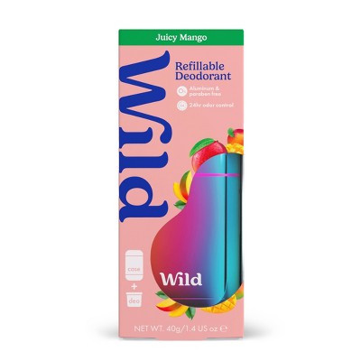 Wild Cosmetics Chrome Case Aluminum Free Deodorant with Starter Kit - Juicy Mango - 5.29oz | Target