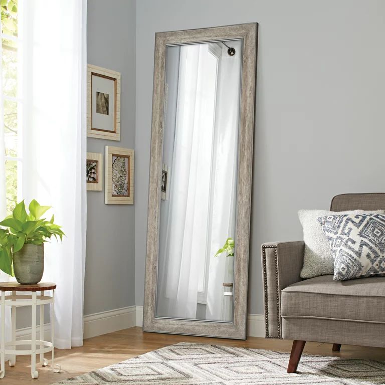 Better Homes & Gardens 27" x 70" Rectangular Leaner Mirror, Gray Rustic | Walmart (US)