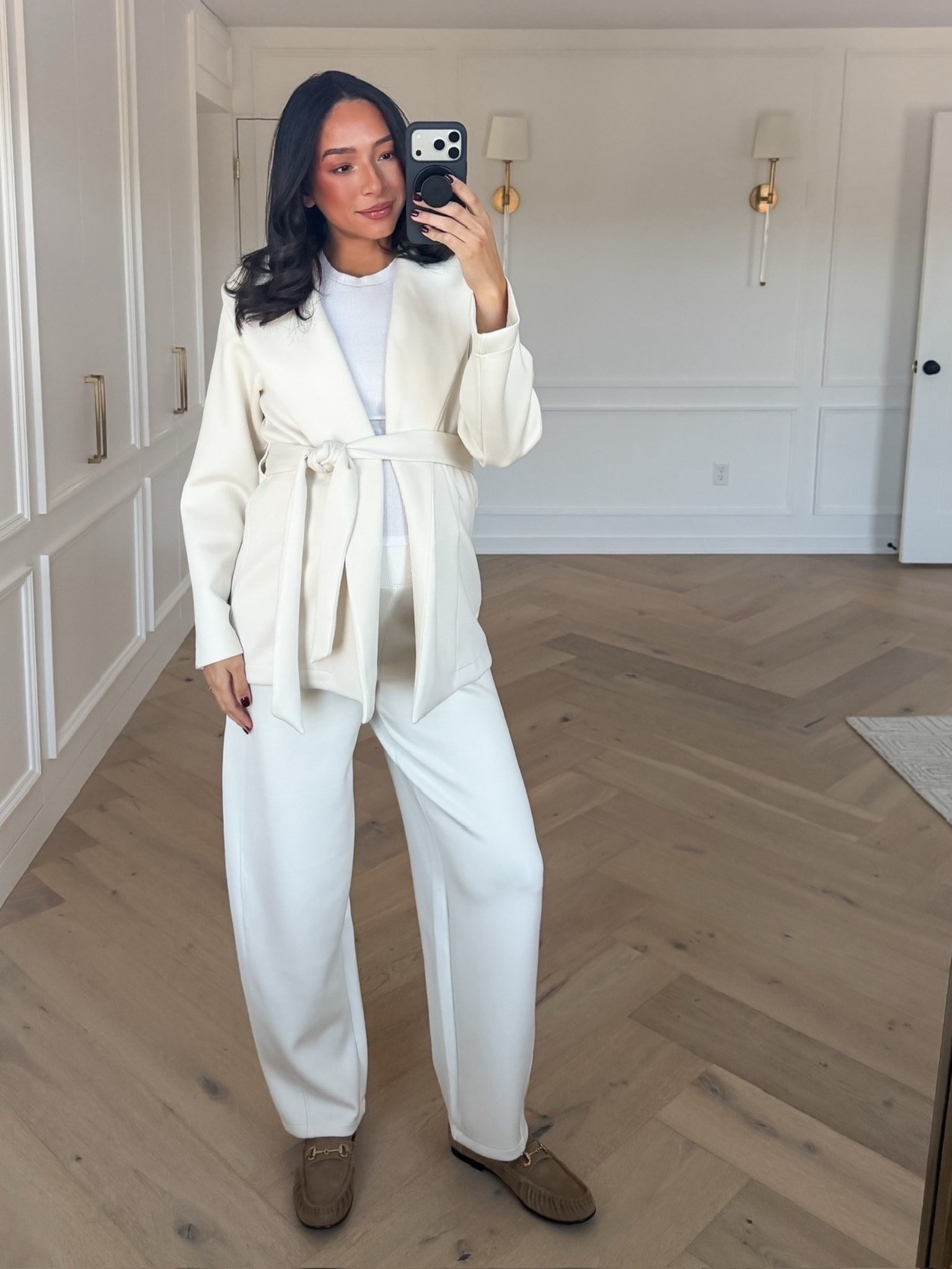 Comfy Winter Outfit 🤍 Extra 30% OFF this wrap cardigan! Wearing size M cardigan and size M Tall barrel leg pants - this material is so comfortable, lightweight and buttery soft! 

Loungewear 
Winter outfit 
Winter fashion 
Airport outfit 
Travel outfit
Nursing friendly outfit 

#LTKBump #LTKFindsUnder100 #LTKSeasonal