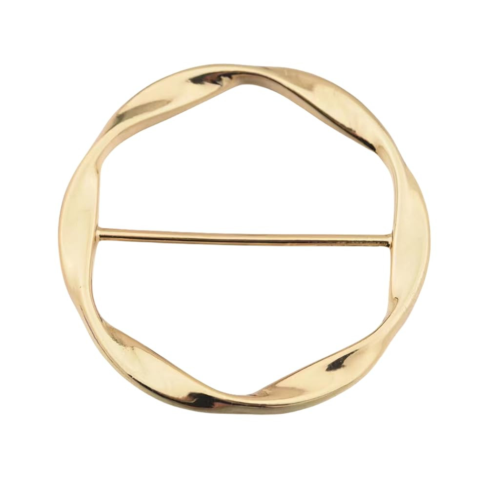 Round Twisted Circle Silk Scarf Ring Brooch for Women Girls Minimalist Shawl Scarves Buckle Wrap ... | Amazon (US)