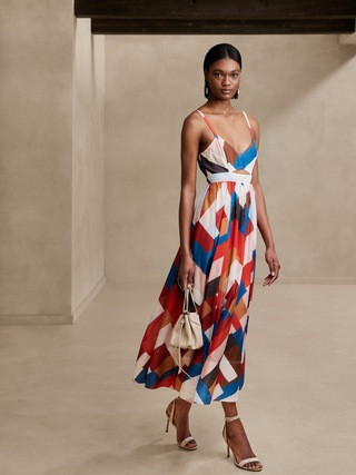 Isa Cotton-Silk Dress | Banana Republic (US)