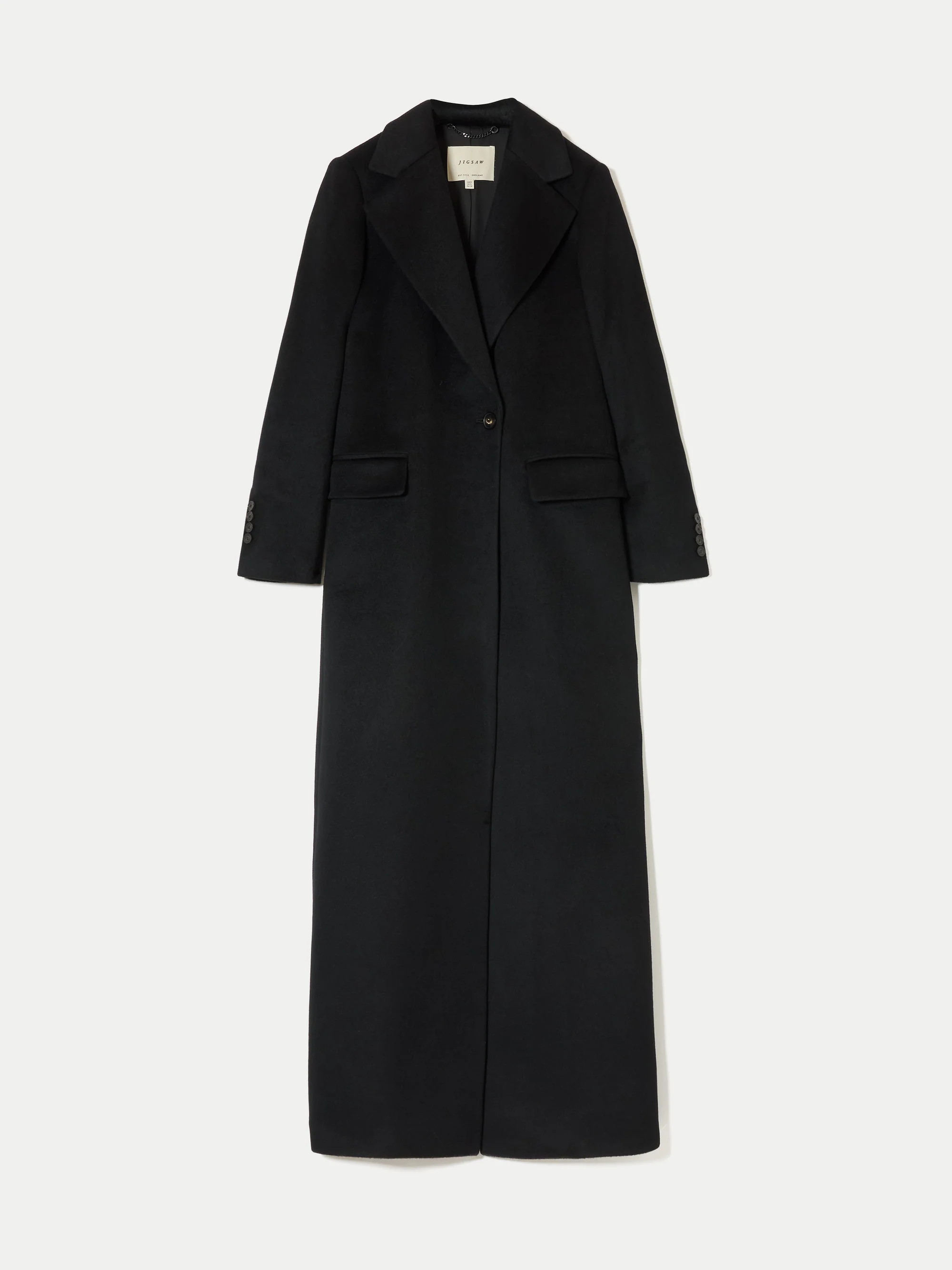 Wool Super Maxi City Coat | Black | Jigsaw (UK)