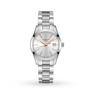 Conquest Classic 34mm Silver Dial Stainless Steel Ladies Watch | Goldsmiths