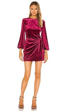 Yumi Kim Velvet Tie Me Over Dress in Wine from Revolve.com | Revolve Clothing (Global)