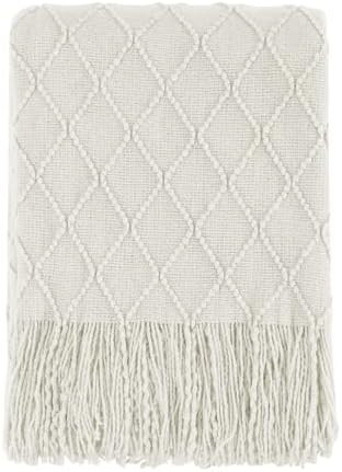 BOURINA Throw Blanket-50 x60 Beige, Textured Solid Soft SofaThrow, Knitted Decorative Throw Blank... | Amazon (US)