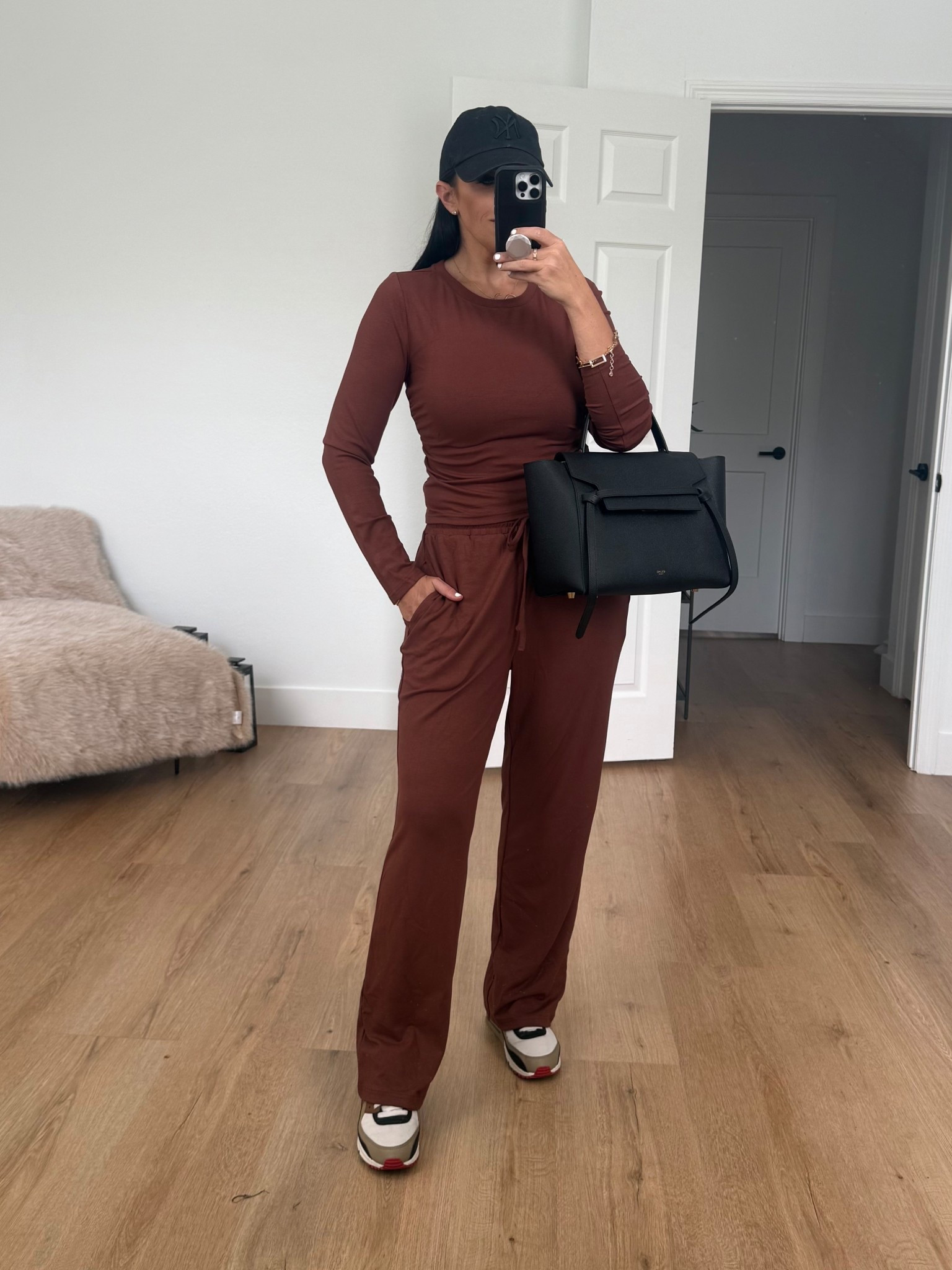 Women's 2 Piece Matching Lounge Set, wearing size medium.