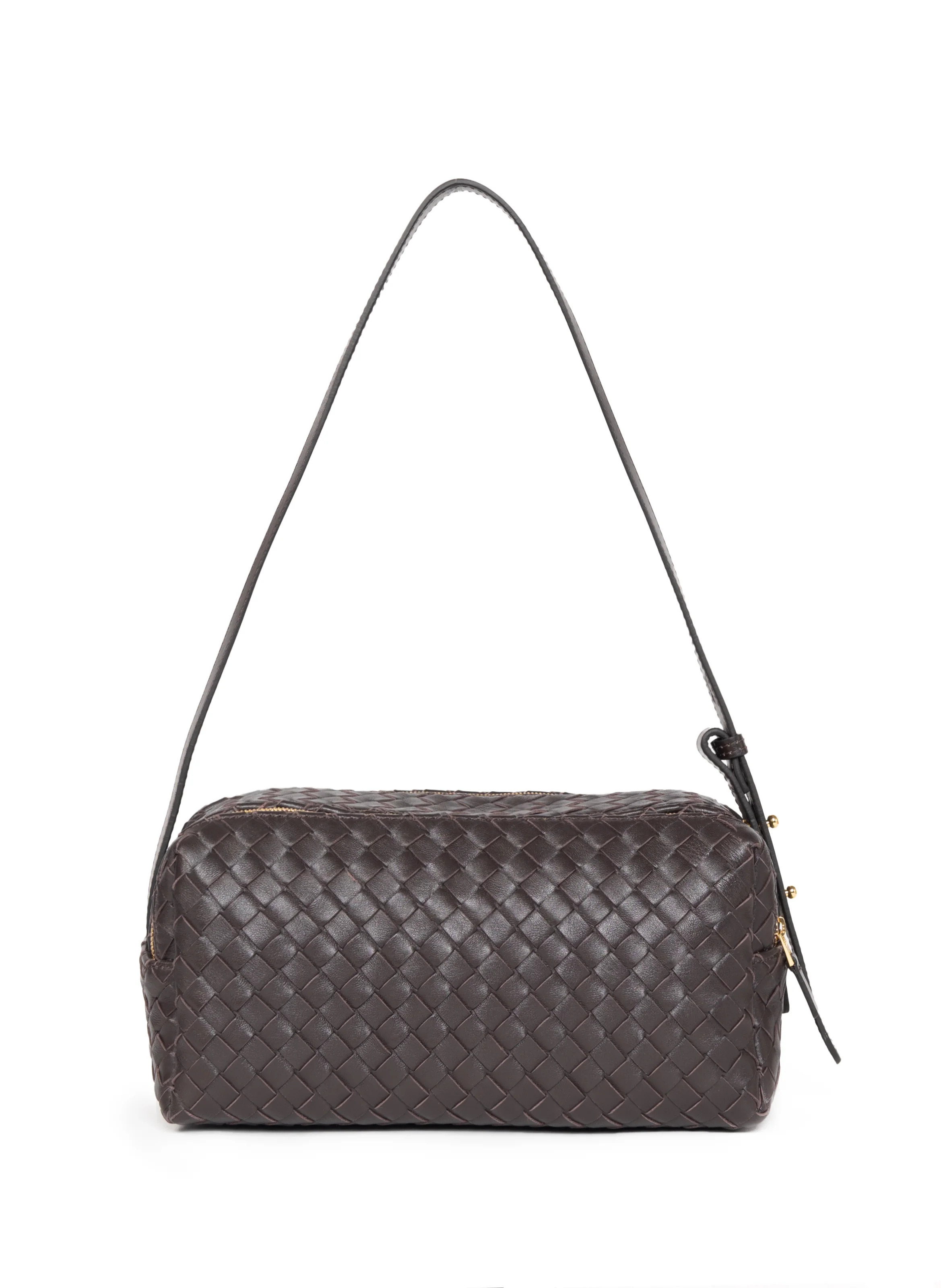 Trousse Woven Leather Dark Brown-Pre order delivery in 3 weeks | Elleme
