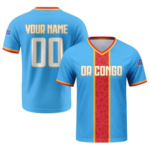 Custom Jerseys World for Cup 2026 National Soccer Jersey for Kids Youth Adult Personalized Flag Design Name Number ro+naldo me+SSI ney+mar Gift for Fans 19-Dr Congo Jerseys Shirts | Amazon (US)