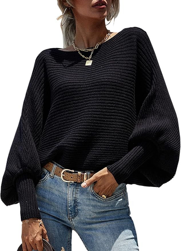 ECOWISH Women Sweater Long Sleeve Color Block Knit Pullover Sweaters Crew Neck Patchwork Casual L... | Amazon (US)