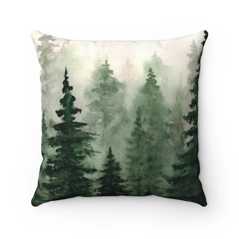 Woodland Throw Pillow Cover Modern Art Pillow Cover Watercolor - Etsy | Etsy (US)