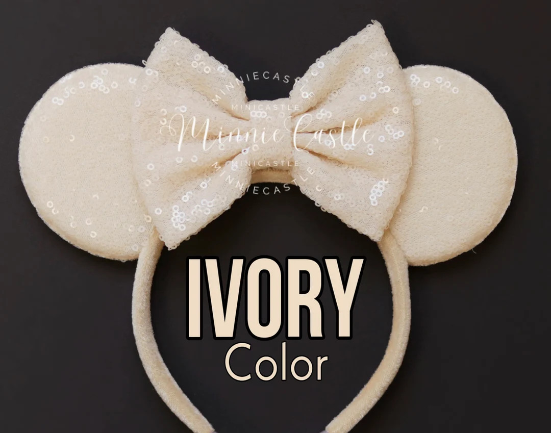 Ivory Mickey Ears, Mickey Ears, Blush Mouse Ears, Minnie Ears, Mouse Ears,  Mouse Ears Headband, ... | Etsy (US)