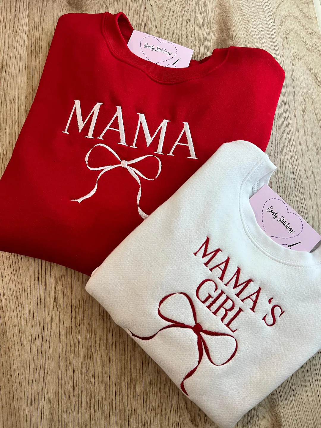 Matching Mommy and Me Embroidered Sweaters, Mama & Mamas Girl Sweaters - Etsy | Etsy (US)