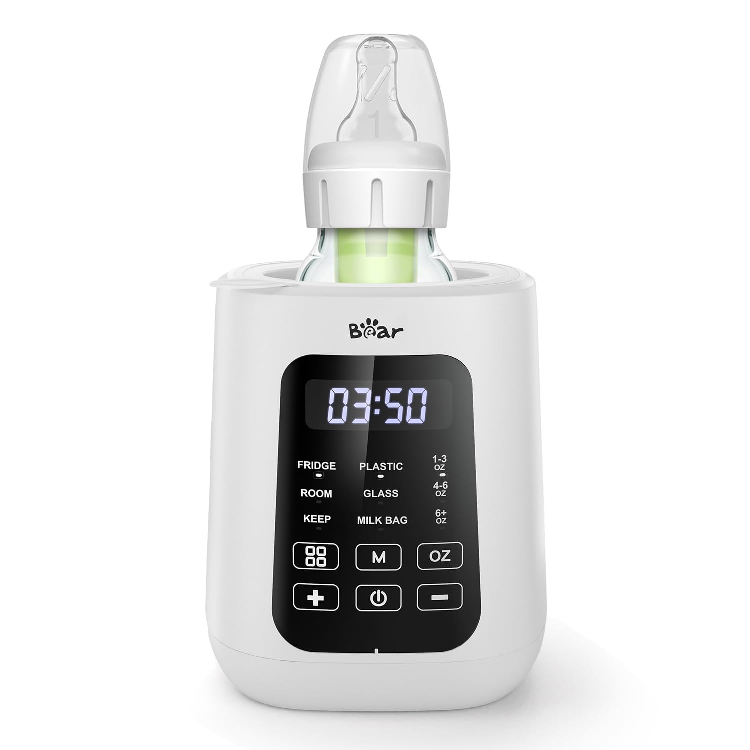 Bear Baby Bottle Warmer, Fast Warming Breast Milk Formula, White | Amazon (US)