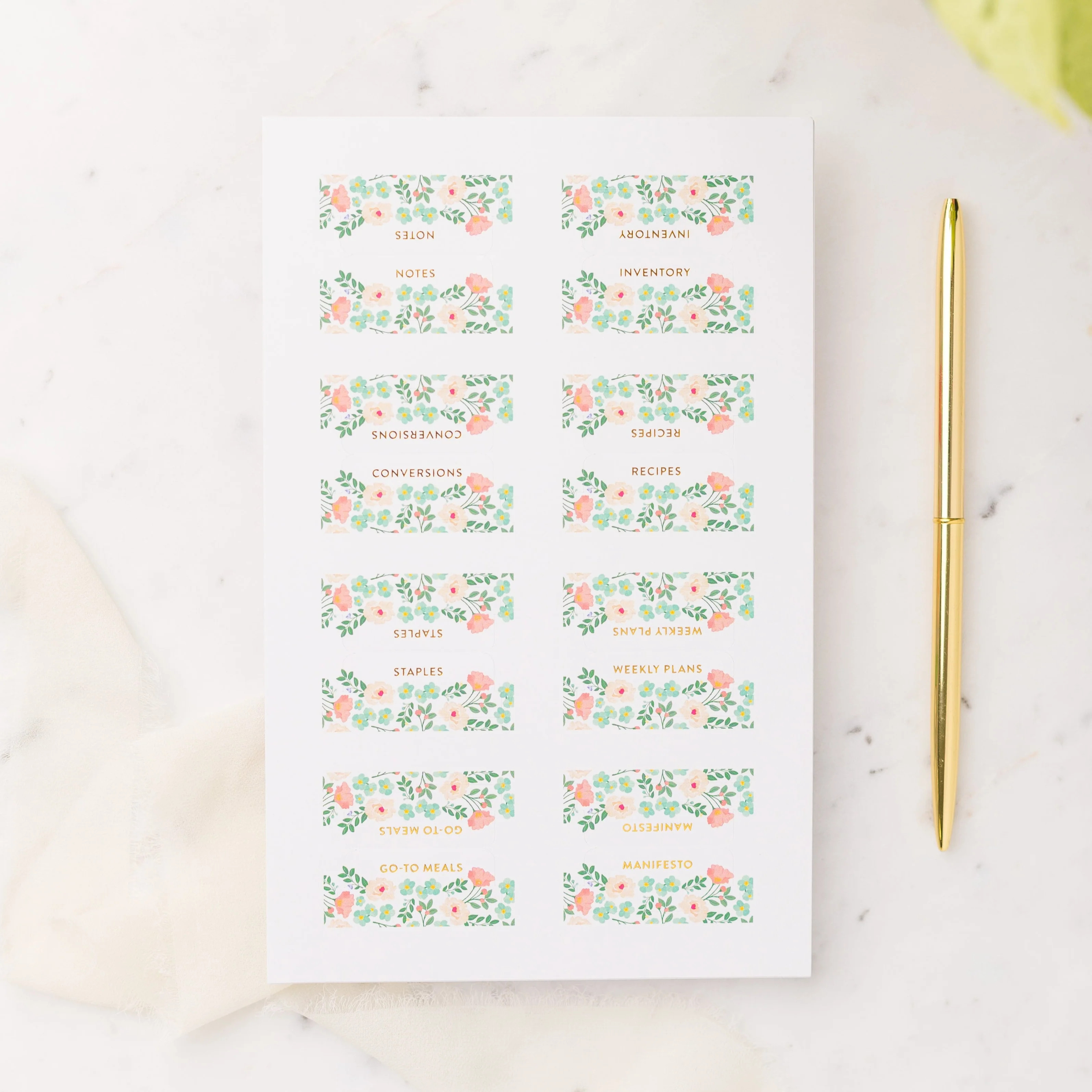 Meal Planning Journal Tabs | Cultivate What Matters