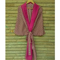 Midi Kimono Pure Silk Robe Gown Night Dressing Robes Boho Cape Jacket Lounge Leisure Wear Evening House Coat Beige Kimonos Mkmo1171 | Etsy (US)