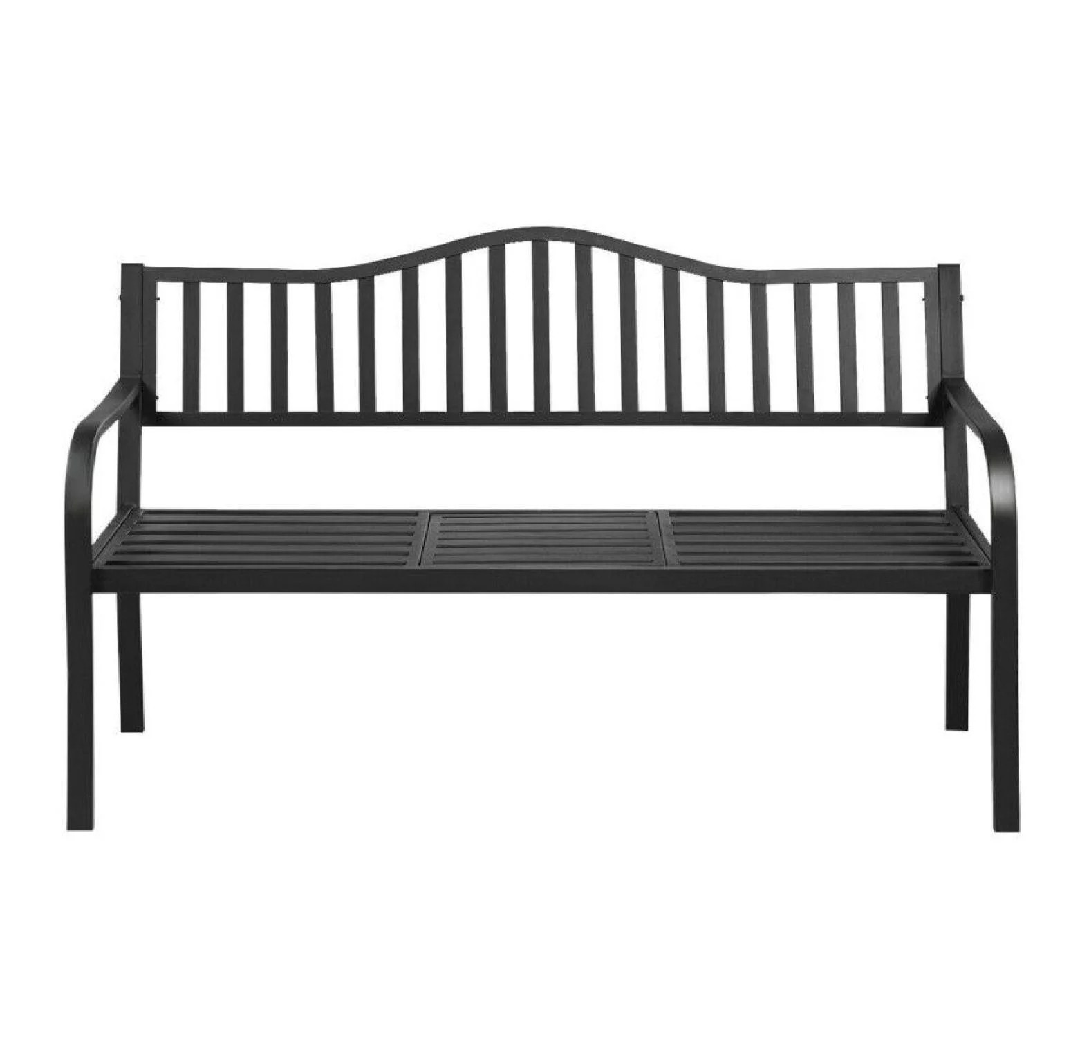 Yunken Patio Garden Bench with Powder Coated Steel Frame and Adjustable Center Table, Outdoor Con... | Walmart (US)