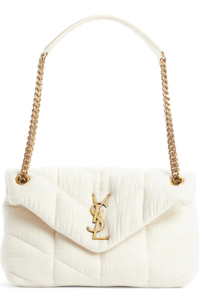 Saint Laurent Small Loulou Puffer Cotton Twill Shoulder Bag | Nordstrom | Nordstrom