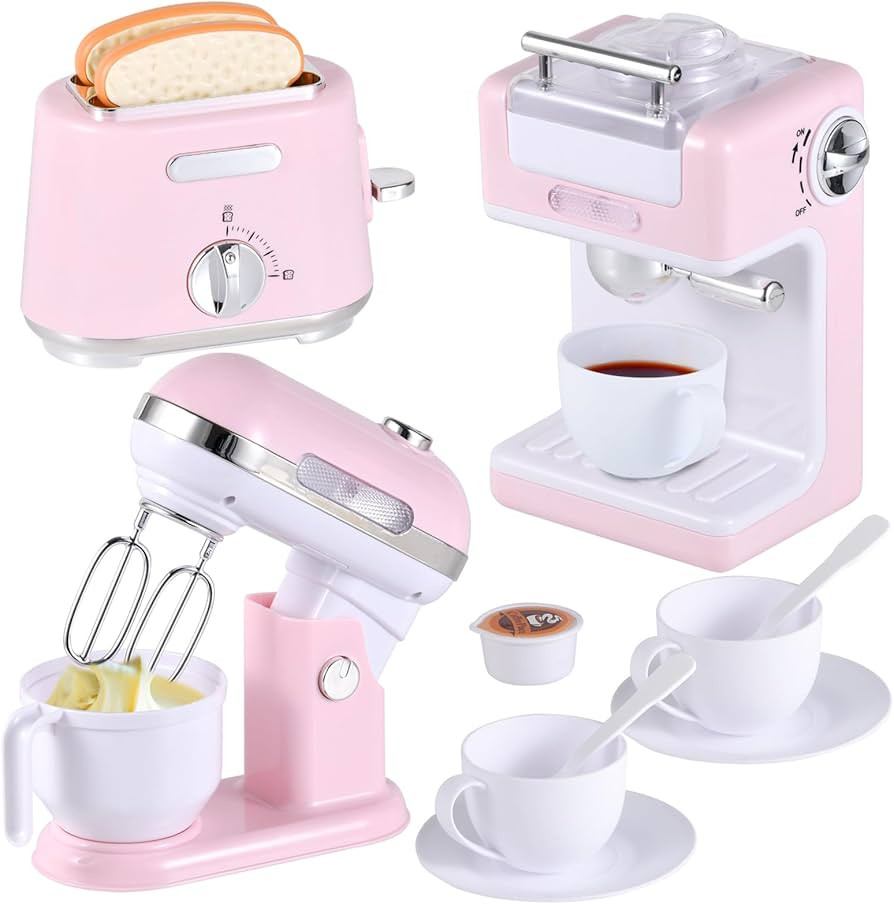 Ehome Play Kitchen Toys Kids Kitchen Accessories Pretend Play Kitchen Appliances Toy Set with Cof... | Amazon (US)
