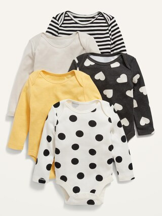 Unisex 5-Pack Long-Sleeve Bodysuit for Baby | Old Navy (US)