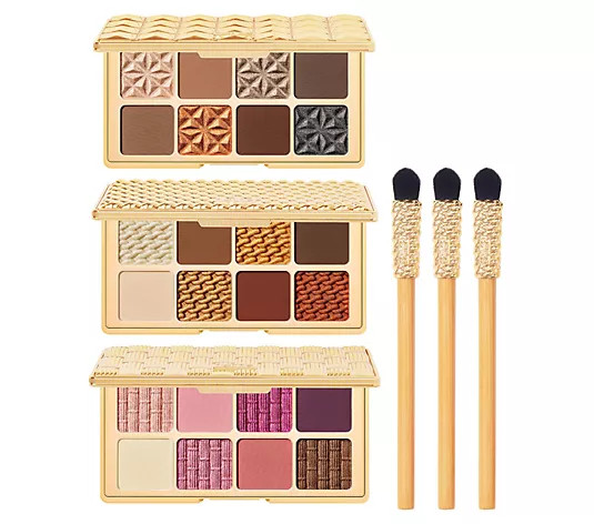 tarte Golden Era Amazonian Clay Eye Palette Trio w/ Brushes | QVC