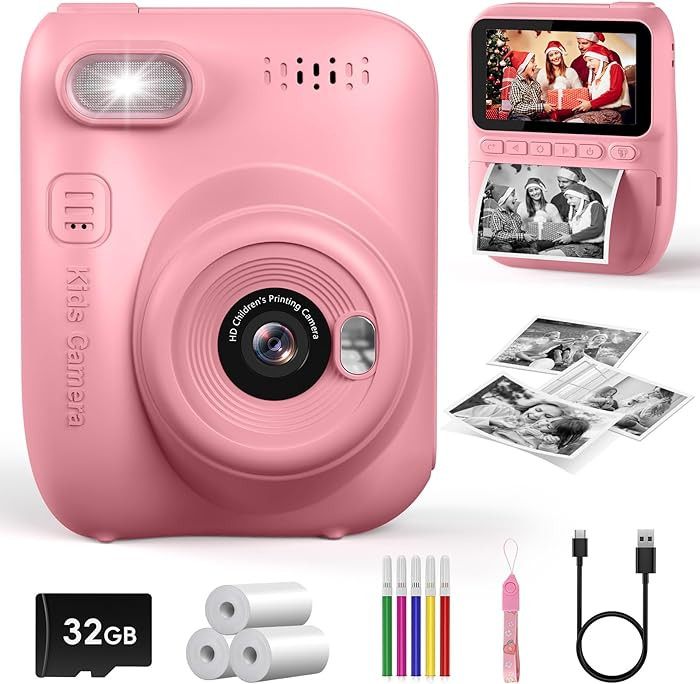 Kids Instant Print Camera, 3.0-inch HD Screen 32MP Photo Instant Digital Camera Christmas Birthda... | Amazon (US)