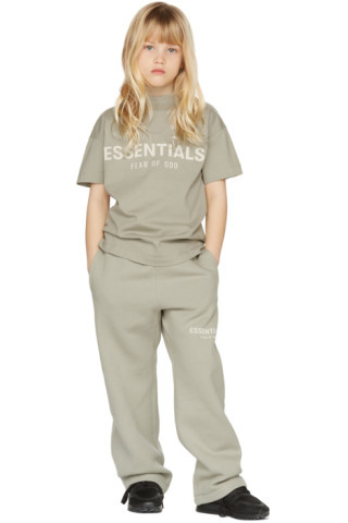 Essentials - Kids Green Logo Relaxed Lounge Pants | SSENSE