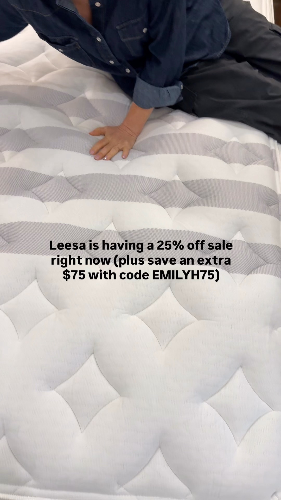 Y'all this bedroom has been such a blast to plan and decorate... we really wanted this whole house to be so cozy and inviting, so of course we had to furnish it with a Leesa mattress (AKA my fave bed ever).
These are 25% off right now (and you can save an extra $75 with code EMILYH75!). Linking the one we have and love here - I love the plush personally, but we ordered the firm for this room and it's definitely not as squishy as the plush, but it's still soft on top and sooo comfortable @leesasleep #leesapartner #bestmattress #leesasleep