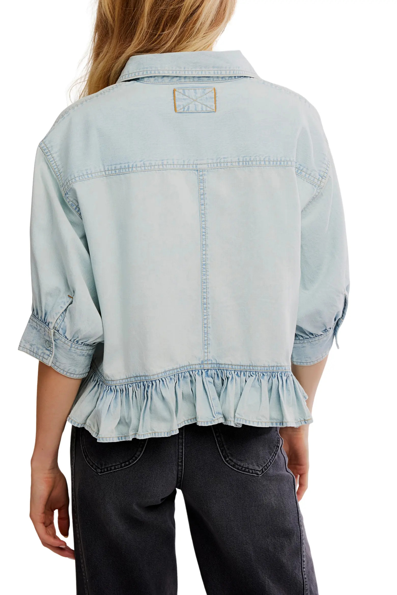 Bailey Denim Crop Peplum Top (Women) | Nordstrom | Nordstrom