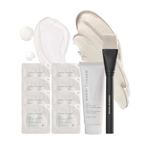 SHANI DARDEN SKIN CARE Triple Acid Peel, 2-Step Exfoliating Face Peel Treatment (8 Peels) with Mandelic, Lactic/Glycolic Acids, and Kaolin Clay Neutralizing Mask (1.69 fl oz) & Brush | Amazon (US)