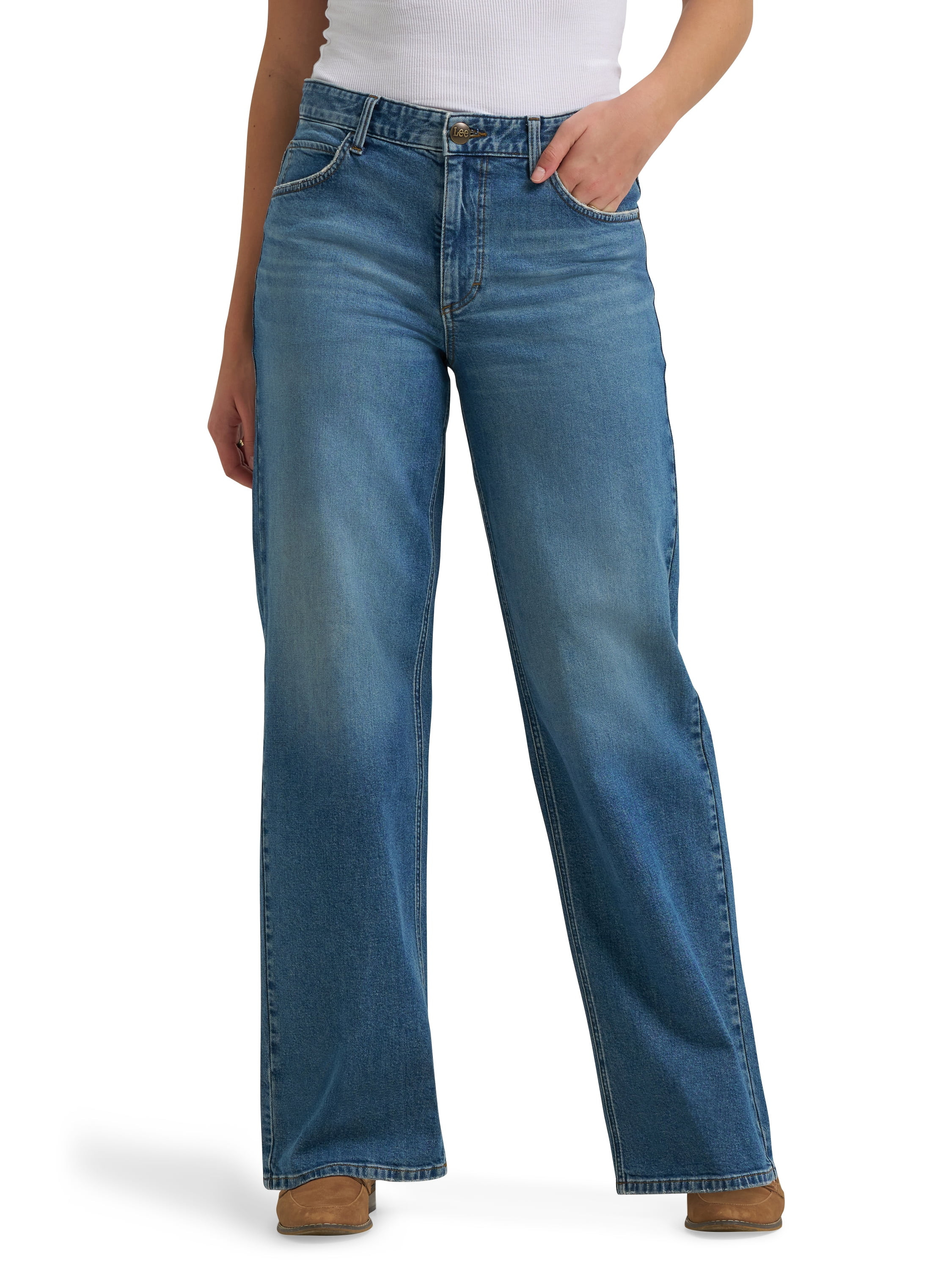 Lee® Women's Heritage High-Rise Straight Leg Denim Jeans, Sizes 2-18 | Walmart (US)