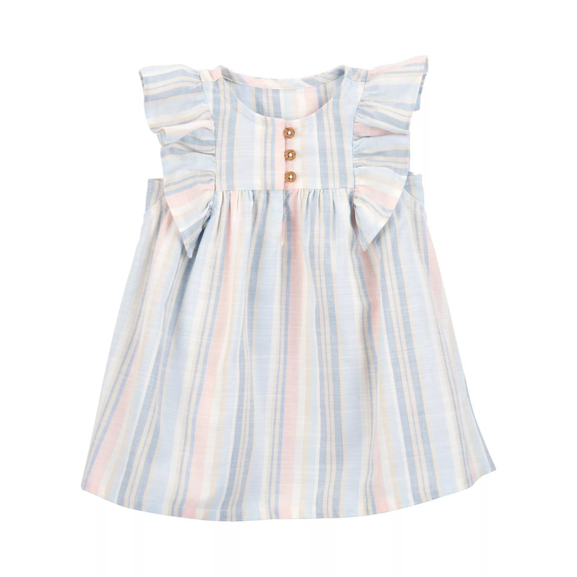 Baby Girls Carter's Striped Flutter Sleeve Dress | Kohl's
