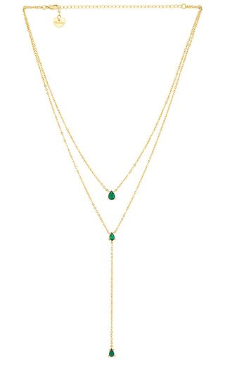 Esmeralda Lariat Necklace in Gold & Emerald | Revolve Clothing (Global)