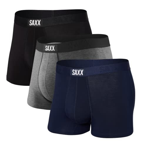 SAXX Underwear Co. Men's Vibe Super Soft Trunk, 3 Pack, Black/Grey/Navy, X-Large | Amazon (CA)