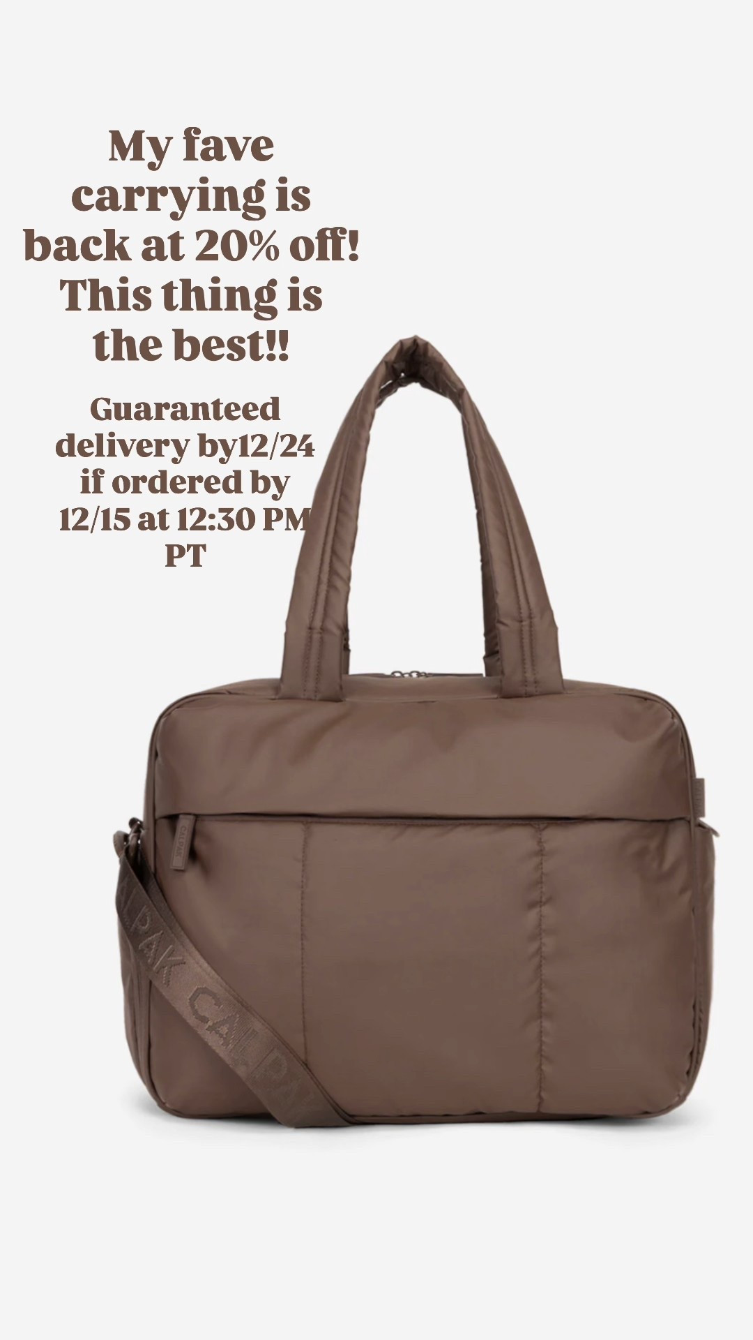 My favorite carry-on is on sale for 20% off. It would make a fabulous Christmas gift for someone in your life.

I do not have the large one I will link the exact one I have below. This bag is magical fits so many items, and fits underneath my feet on the airplane.

Guaranteed delivery by December 24 if ordered by December 15 at 12:30 PM. PT

Calpak

#LTKTravel #LTKGiftGuide #LTKHoliday