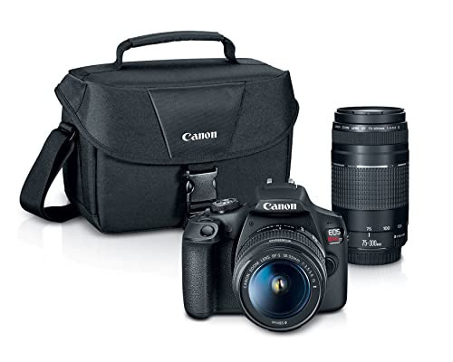 Canon EOS Rebel T7 DSLR Camera|2 Lens Kit with EF18-55mm + EF 75-300mm Lens, Black | Amazon (US)
