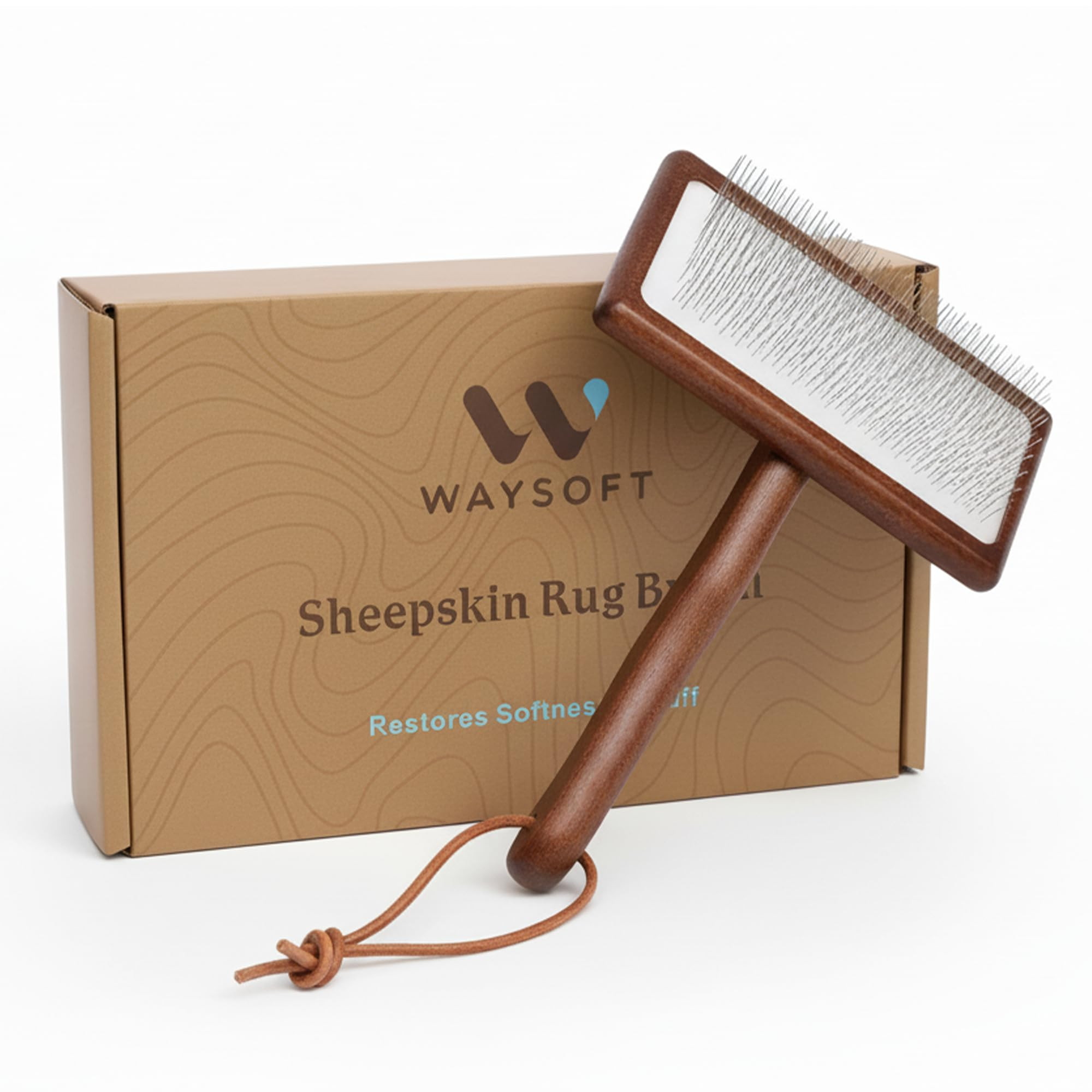 WaySoft Sheepskin Rug Brush with Premium Natural Beech Wood Handle, Restores Softness & Fluff, Ge... | Amazon (US)