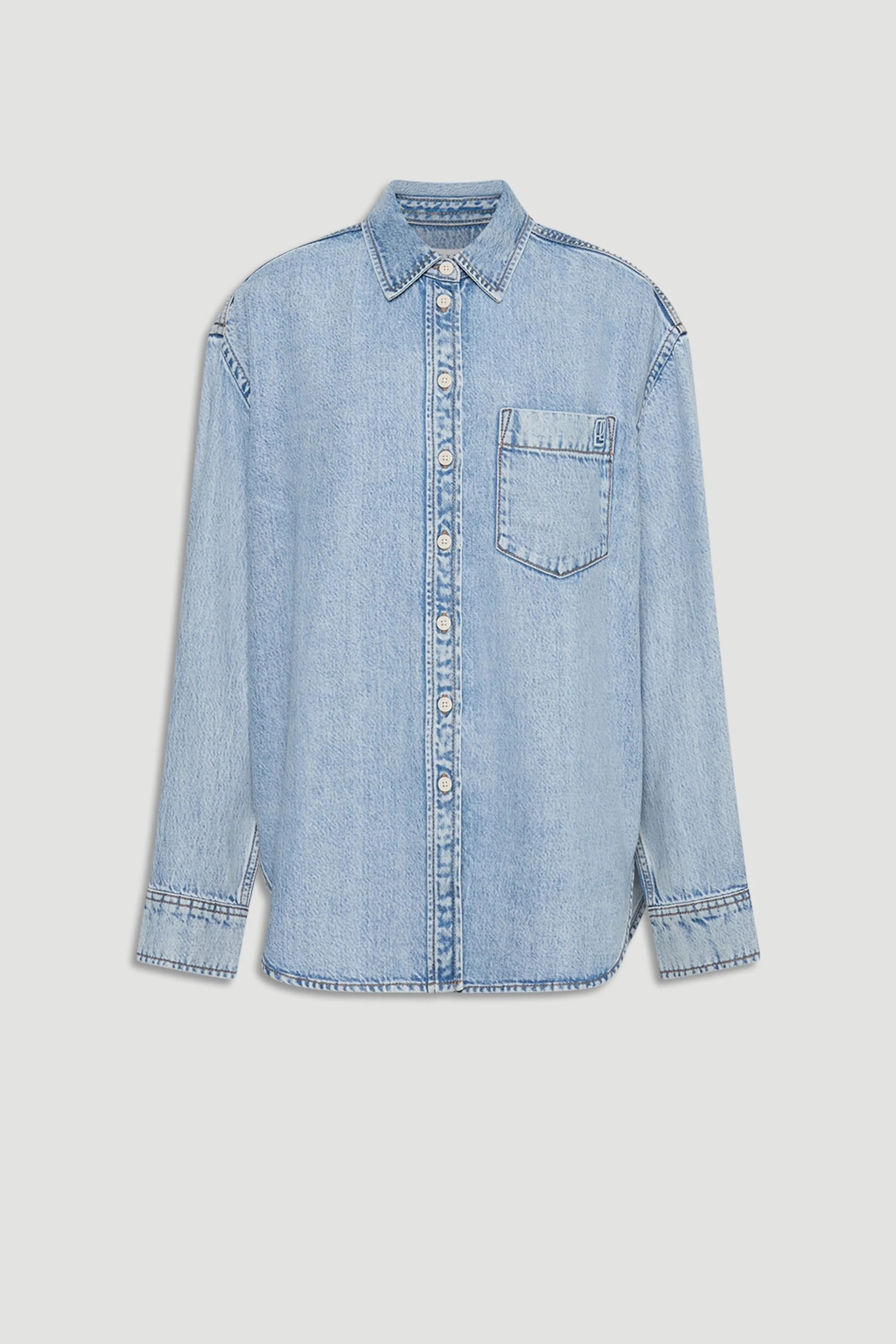 D-Luxe Fluid Denim Shirt - Stone Blue | DECJUBA