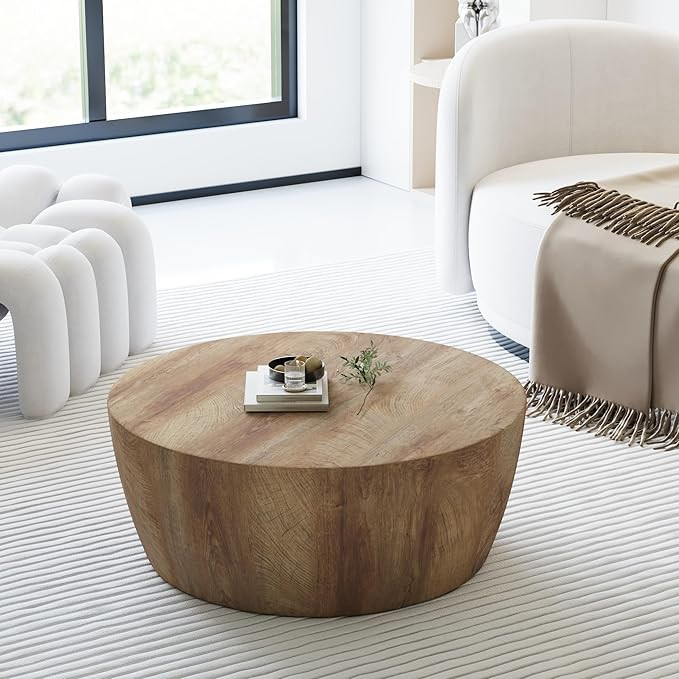 Round Coffee Table 30" Wooden Coffee Tables for Living Room Vintage Reversible Round Coffee Table... | Amazon (US)