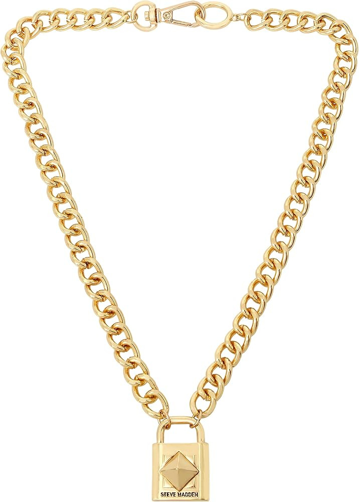 Steve Madden Padlock Pendant Necklace | Amazon (US)