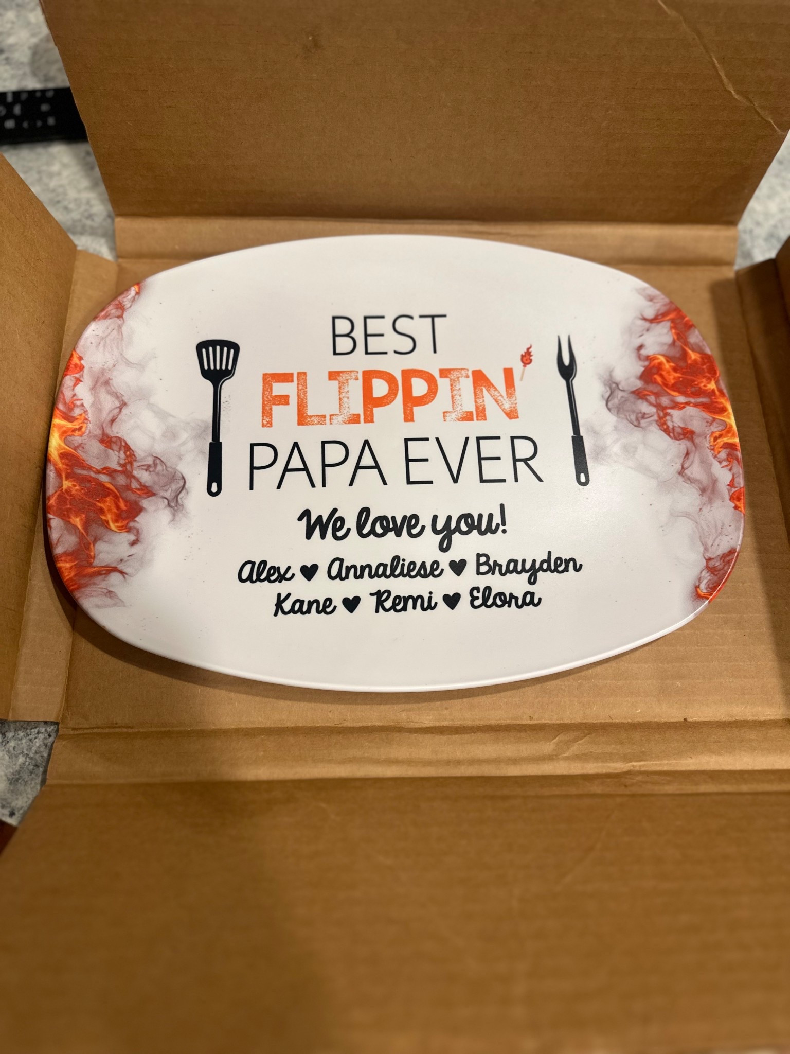 Need a birthday, Christmas, or Father’s Day gift for the grill master in your family? 

This custom platter is such a sweet, practical idea and the kids’ names make it even better.