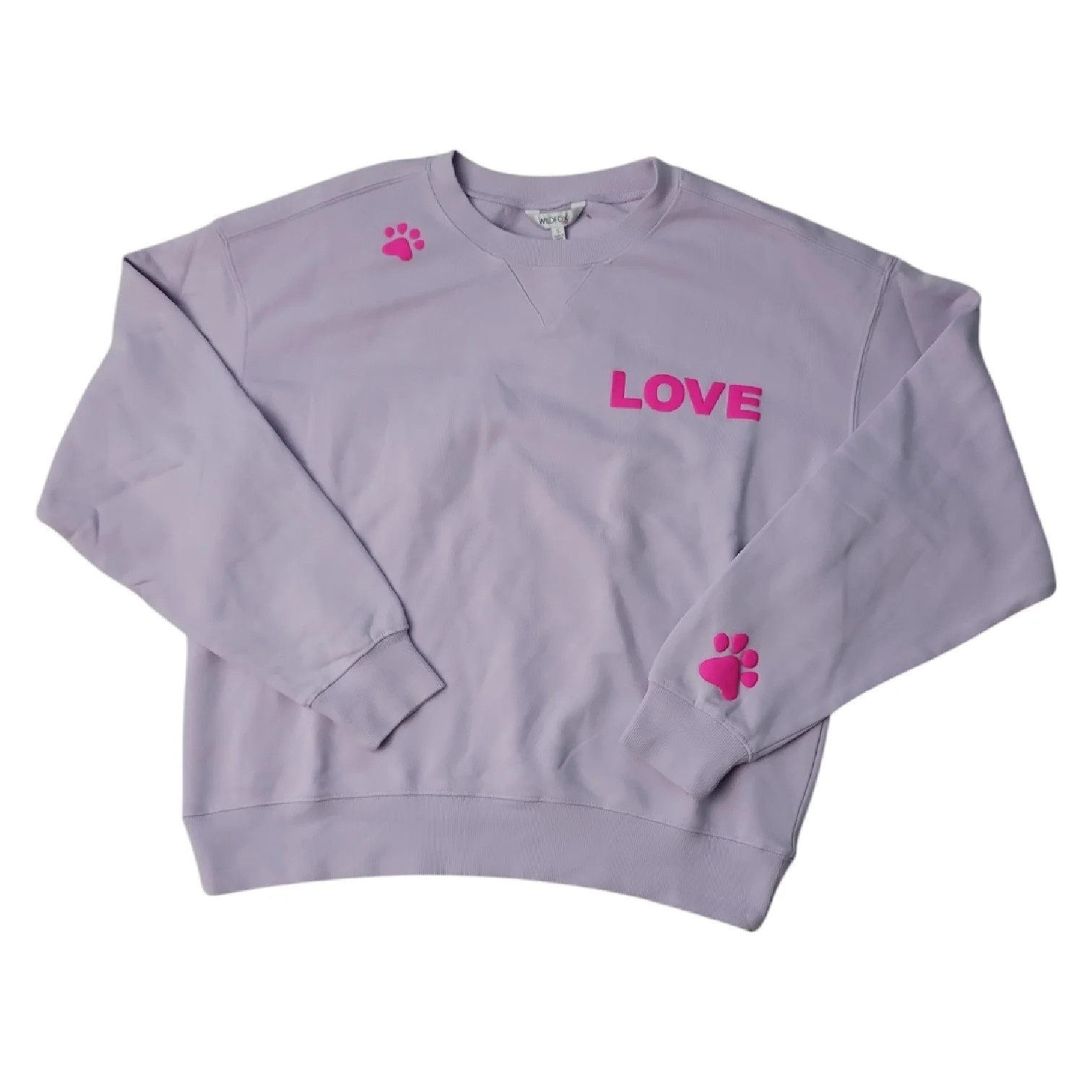 Wild Fox Ladies Lightweight Long Sleeve Crew Neck Graphic Pullover Sweatshirt (Orchid Petal, XS) | Walmart (US)