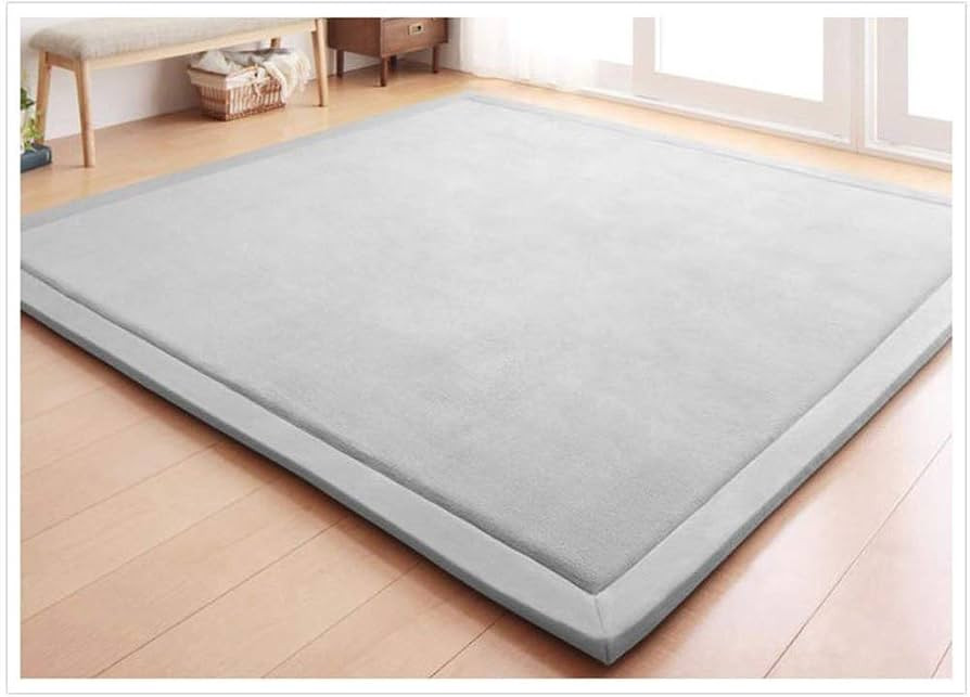 Nursery Rug Coral Velvet Crawling Rugs Mat Area Rugs Play Crawling Mat(6'8"x9'8", Gray) for Toddl... | Amazon (US)