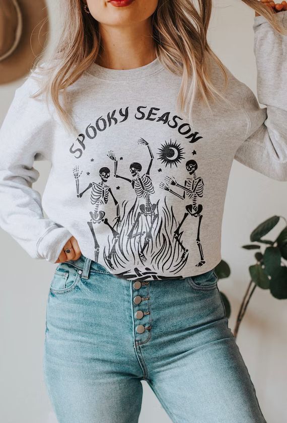 Read the full title
    Dancing Skeleton Spooky Season Halloween Crewneck Skeleton Sweatshirt Ske... | Etsy (US)