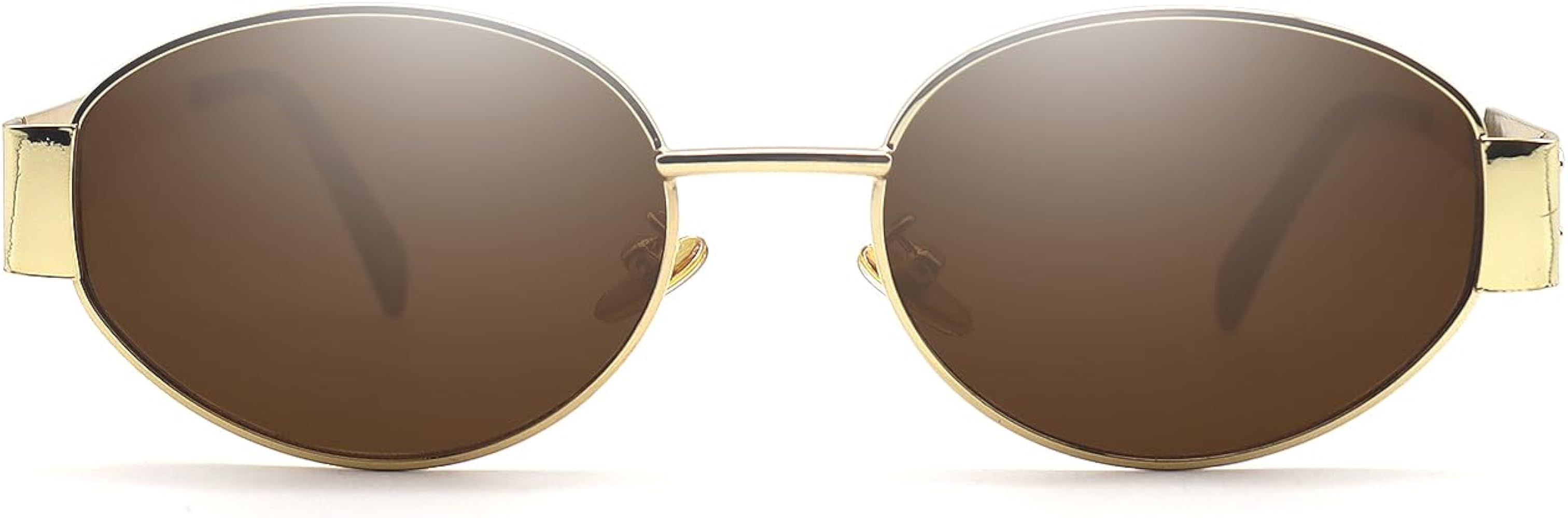 Retro Oval Sunglasses for Women Trendy Designer Sun Glasses Womens Shades Without LOGO Fashion Ac... | Amazon (US)