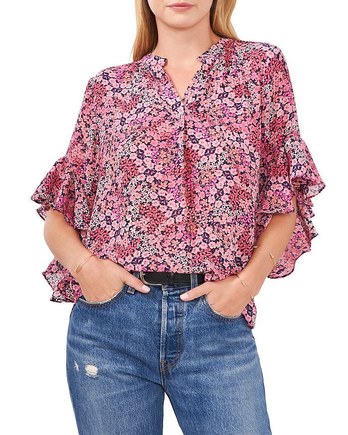 Printed Flutter Sleeve Top | Bloomingdale's (US)