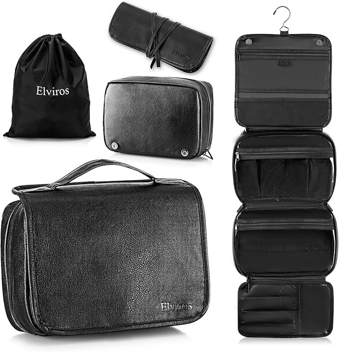 Elviros Toiletry Bag Hanging Travel Organizer for Men and Women, 3 in 1 Multifunctional Large Mak... | Amazon (US)