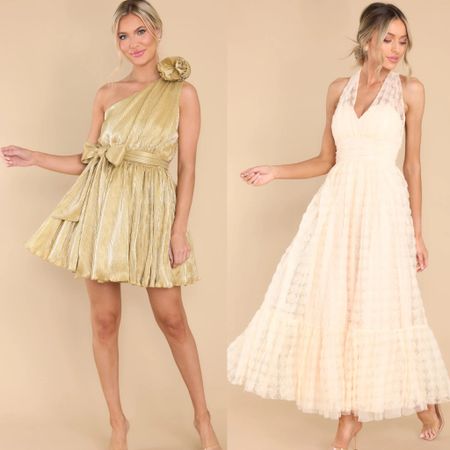 Which dress if you had an evening event?? I love both but I would go with the shorter gold one just because it’s such a pretty color and I love the shorter look! Your thoughts?? 

#LTKU #LTKSeasonal #LTKHoliday